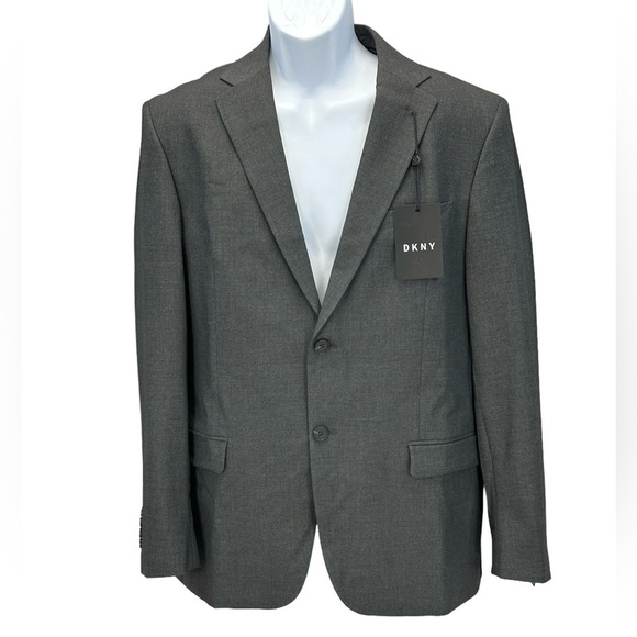 DKNY Single Breasted Double Button Blazer Suit Jacket - Charcoal - size 46R - Picture 1 of 8